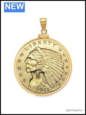 14K Gold Filled Coin Bezel Charm Pendant Screw Closure 18x1.1mm